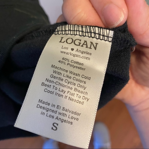 Logan Black 3/4 sleeve sweatshirt dress pockets S - Picture 7 of 7